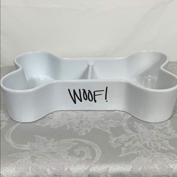 prima Other - NWOT Prima Design white ceramic dog bowl 12”X 2.75